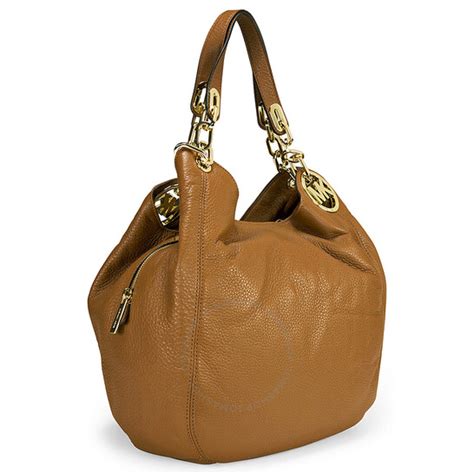 michael michael kors fulton tan leather large shoulder tote|fulton leather shoulder bag.